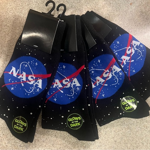 Concept One Accessories Other - 🆕 with TAG✨NASA✨ 🪐🚀🛸GLOW -in the DARK 🌚SOCKS (price is for one pair)